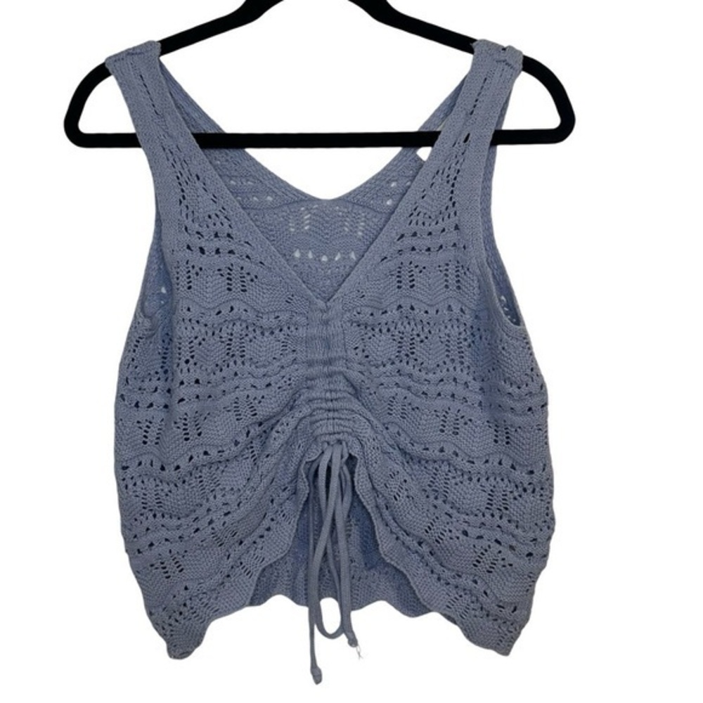 Jessica Simpson Crochet Tank Top Blue‎ Size Small